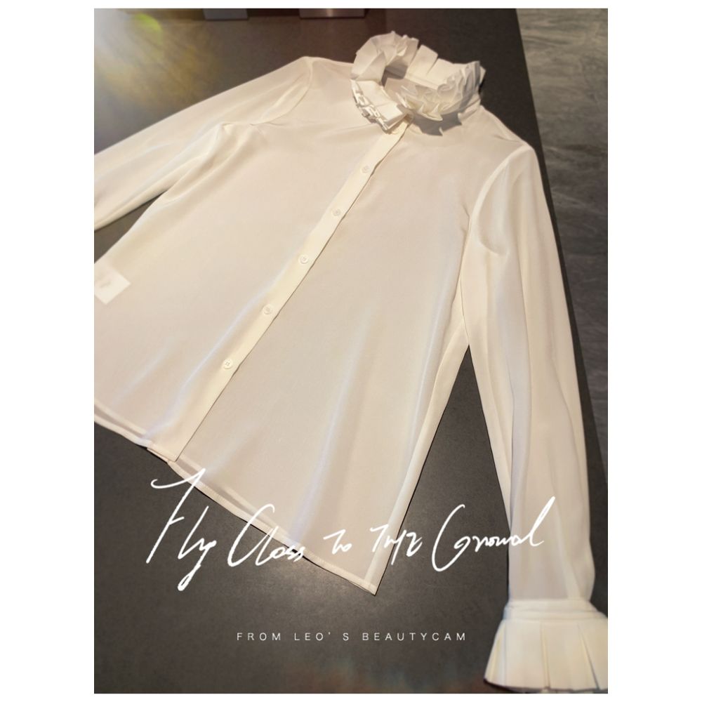 Dreaming of Victoria 2 layers of silk 2 layers of lace court lazy French retro white shirt mulberry silk P0813 image 6