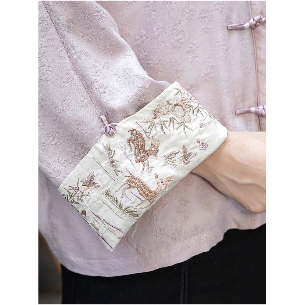 Yuanzhen Winter Cotton Clothes Embroidered Flower Plate Buckle Retro Chinese style Plush Coat Women s Loose Chinese Style Women s Clothing image 3