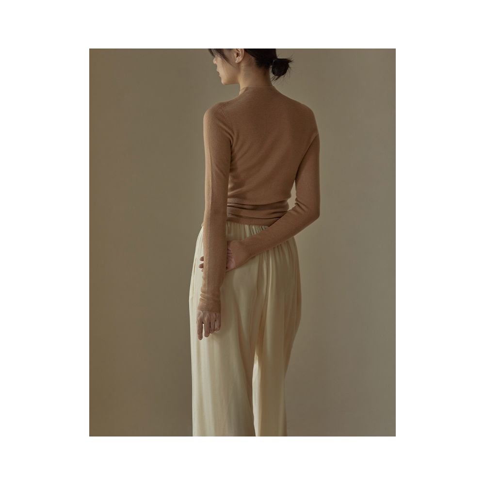 ASAYA2547 Yangzi yarn seamless one-piece half turtleneck bottoming shirt