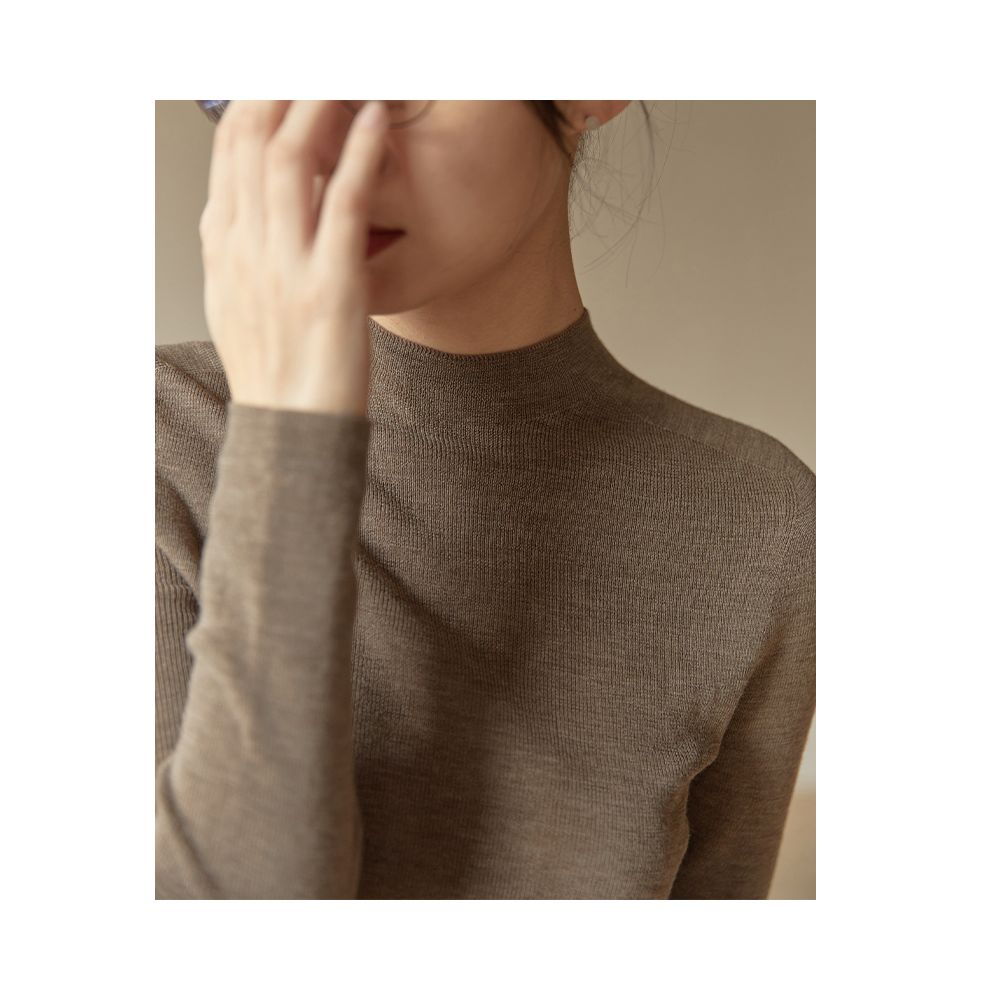 ASAYA2547 Yangzi yarn seamless one-piece half turtleneck bottoming shirt