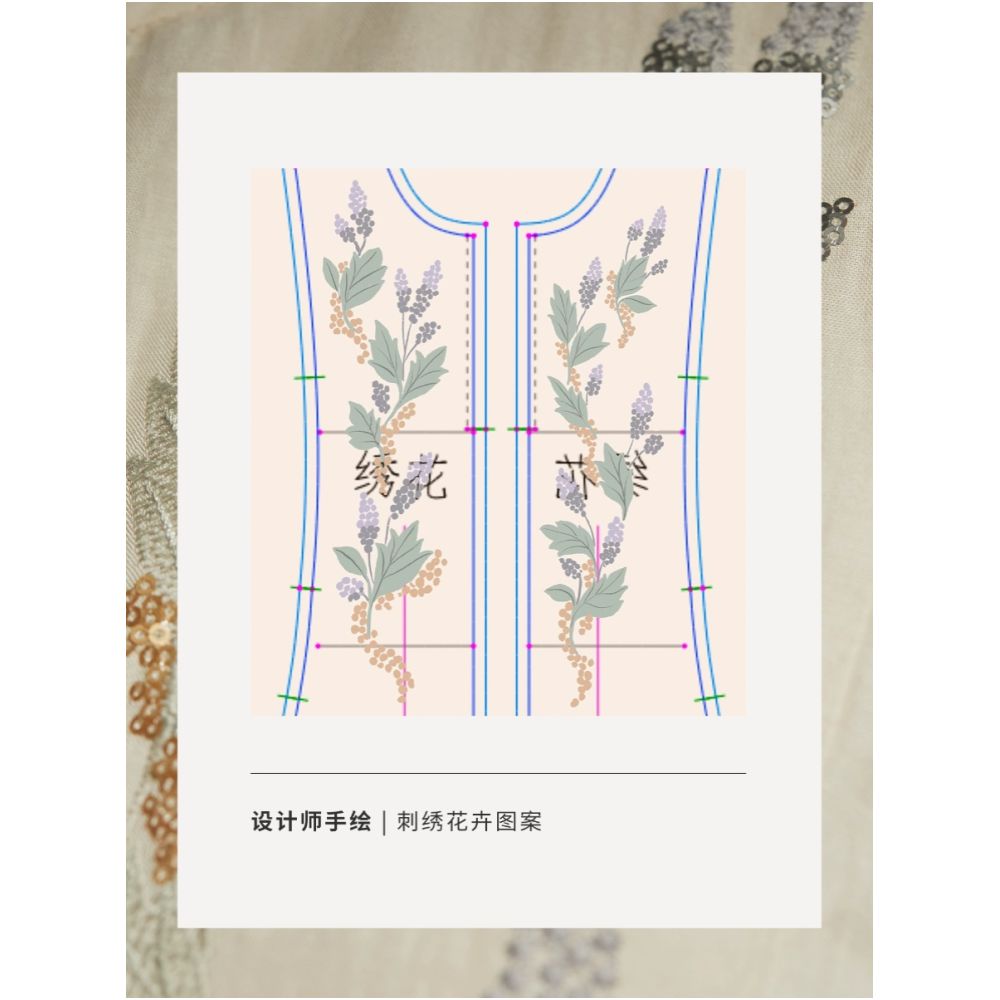 Designer hand drawn 3D sequin embroidery Lyocell ramie sand washed fabric slim fit retro dress image 4