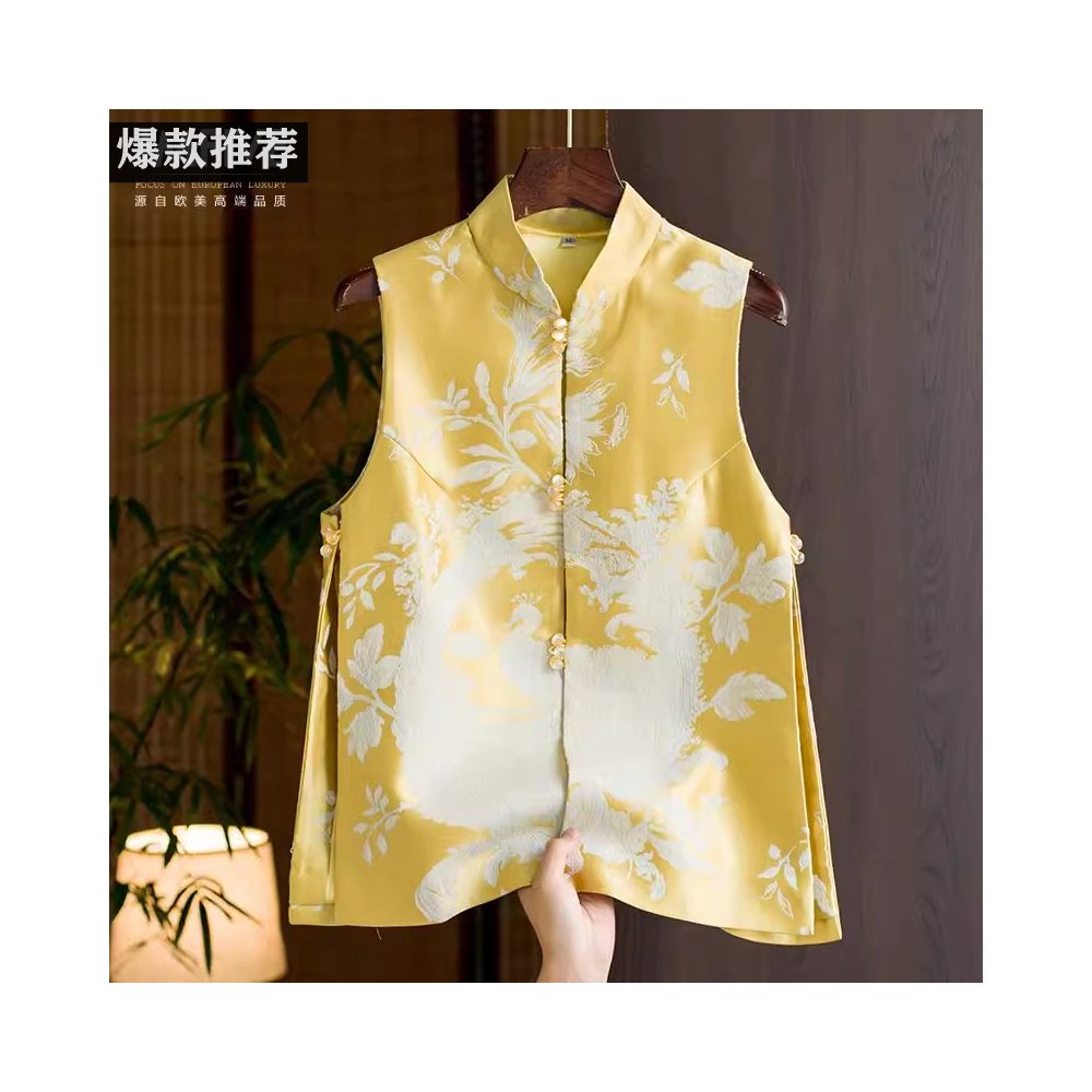 Tang style women s clothing 2025 autumn new collection retro improved Chinese style new Chinese style vest jacquard qipao top vest vest vest image 3