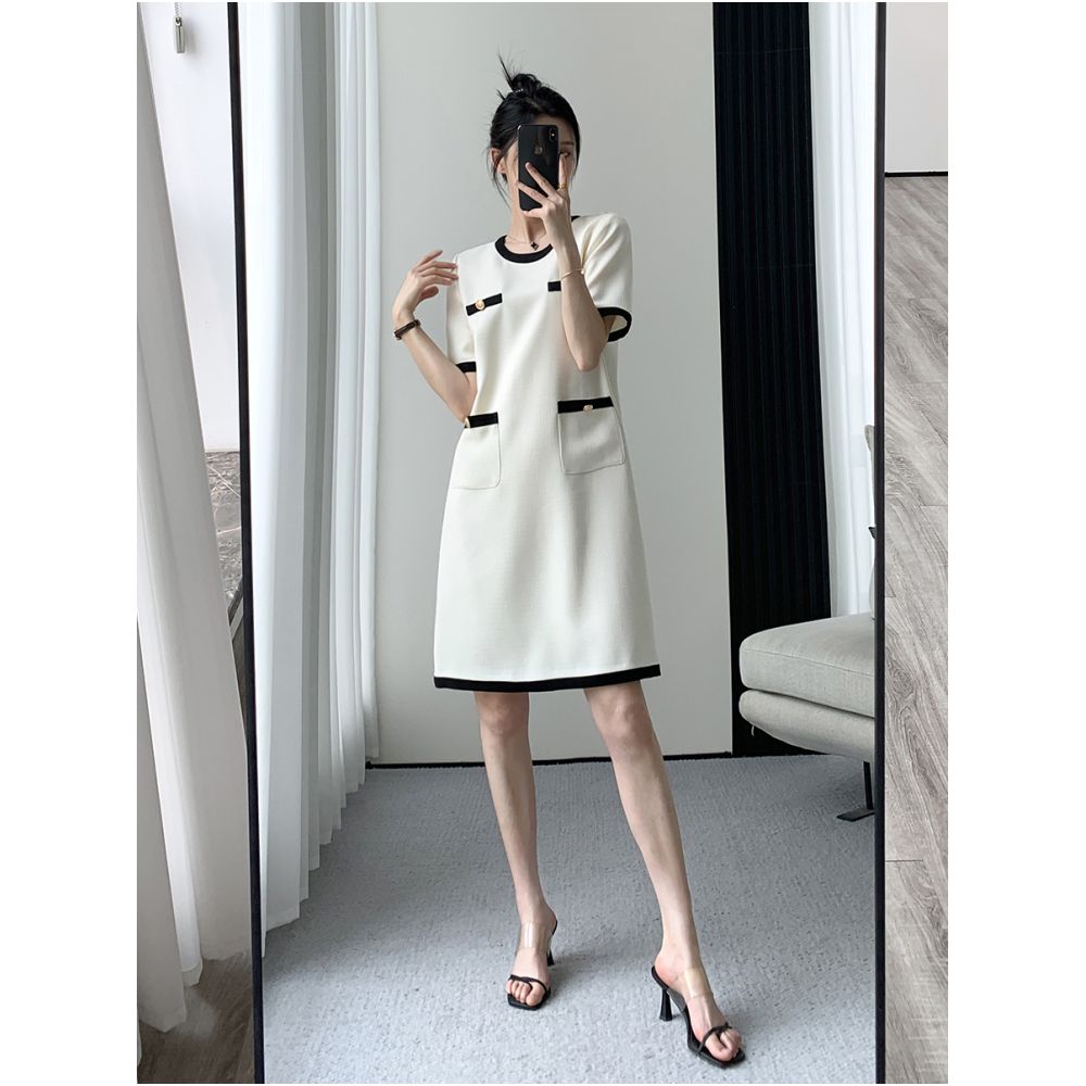 FT GUOGE small fragrant style dress for women in summer 2025 new high end French retro temperament white short skirt image 2
