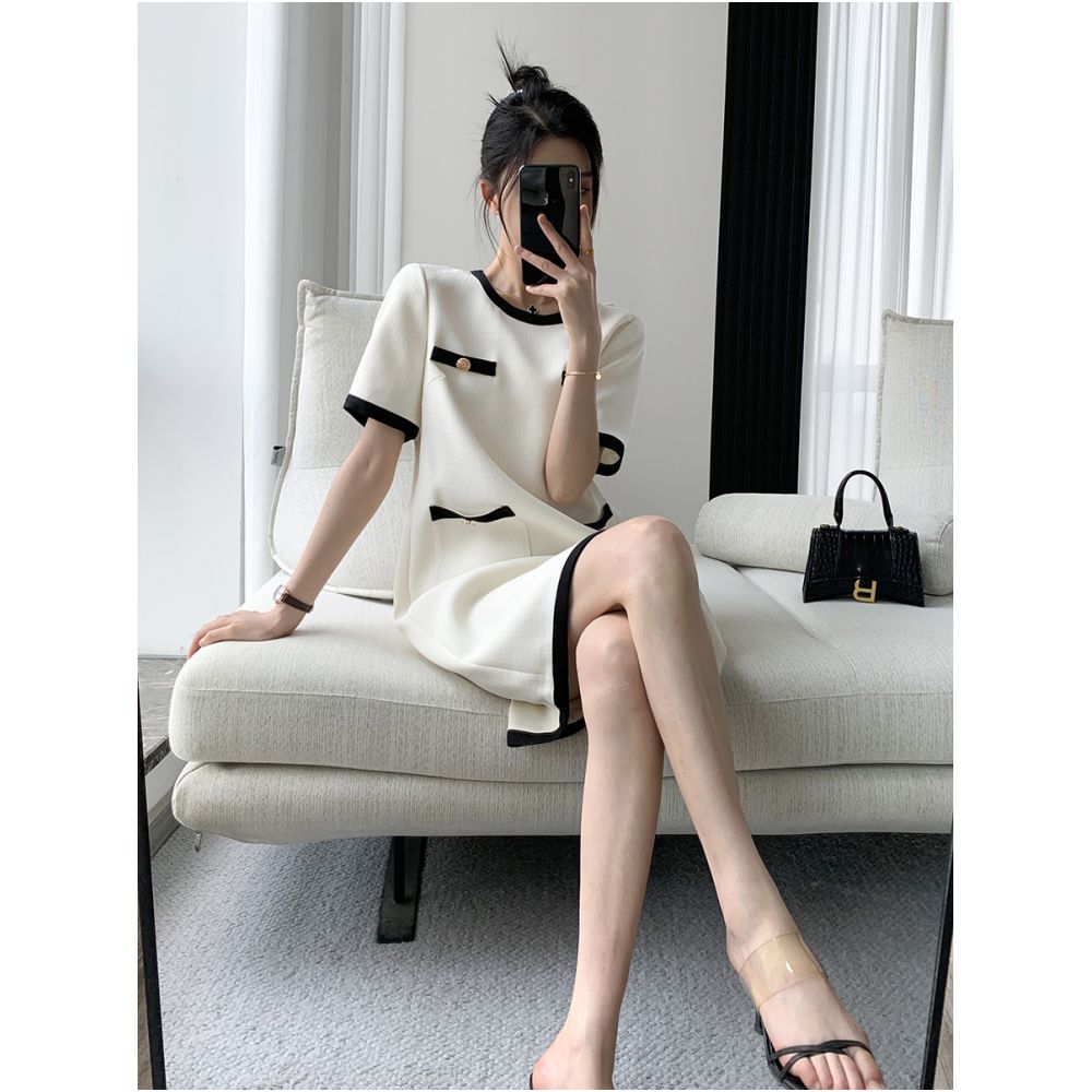 FT GUOGE small fragrant style dress for women in summer 2025 new high end French retro temperament white short skirt image 4