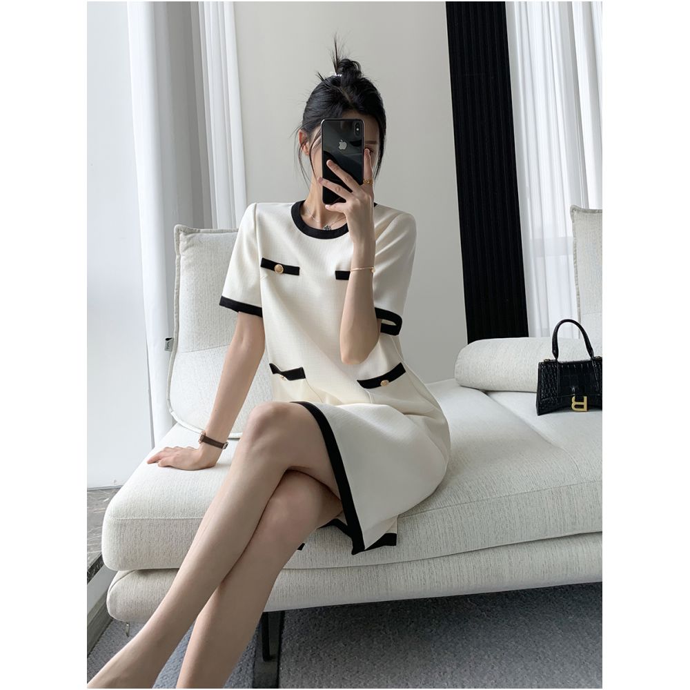 FT GUOGE small fragrant style dress for women in summer 2025 new high end French retro temperament white short skirt image 5