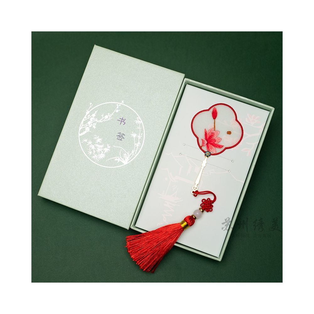 ASAYA2436 Suzhou embroidery beauty handmade double-sided embroidery bookmark