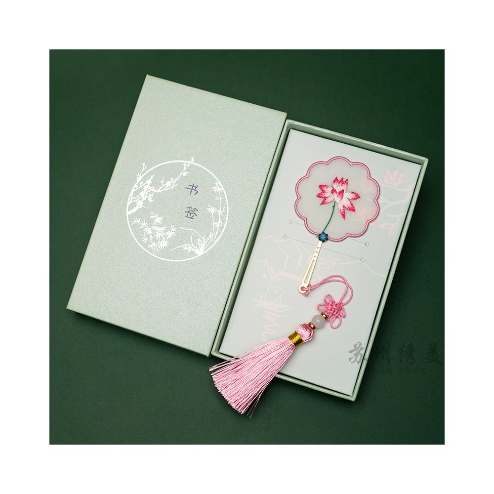 ASAYA2436 Suzhou embroidery beauty handmade double-sided embroidery bookmark