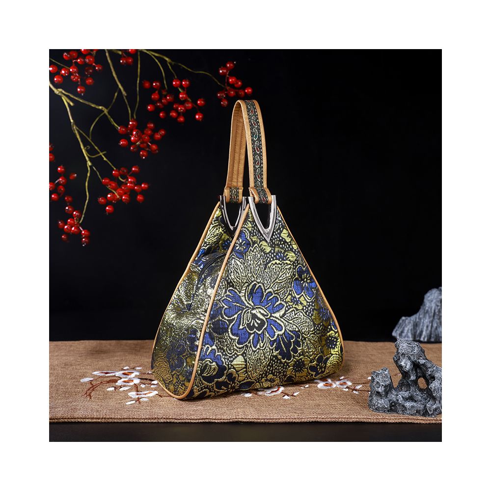 Going abroad to send old foreign fashion silk cheongsam handbag woven brocade lady classical handbag Chinese characteristic gift image 9