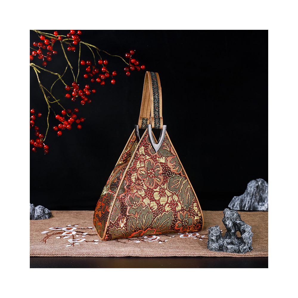 Going abroad to send old foreign fashion silk cheongsam handbag woven brocade lady classical handbag Chinese characteristic gift image 17