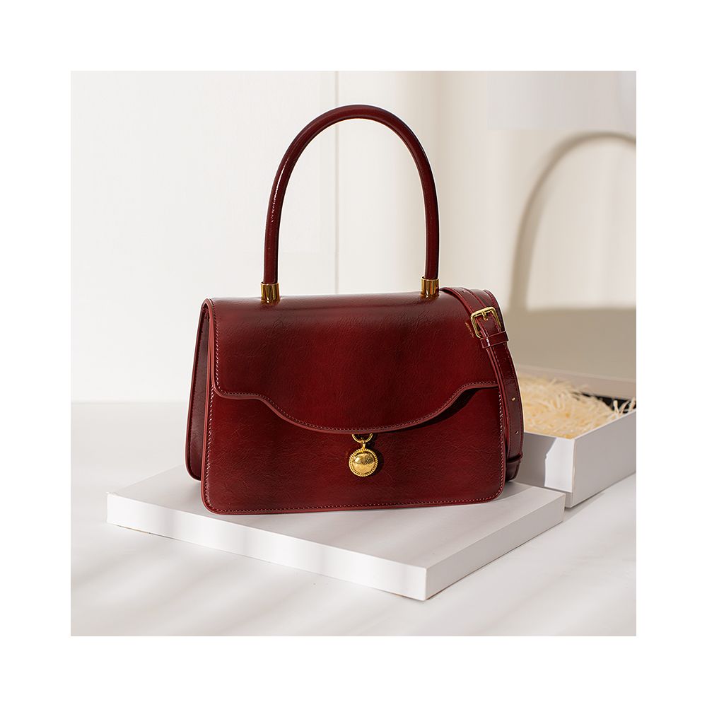 Luan Feng He Ming Red Velvet Wedding Bag Crossed Small Square Bag Premium Handheld Show Wofu Engagement Bridal Bag image 13