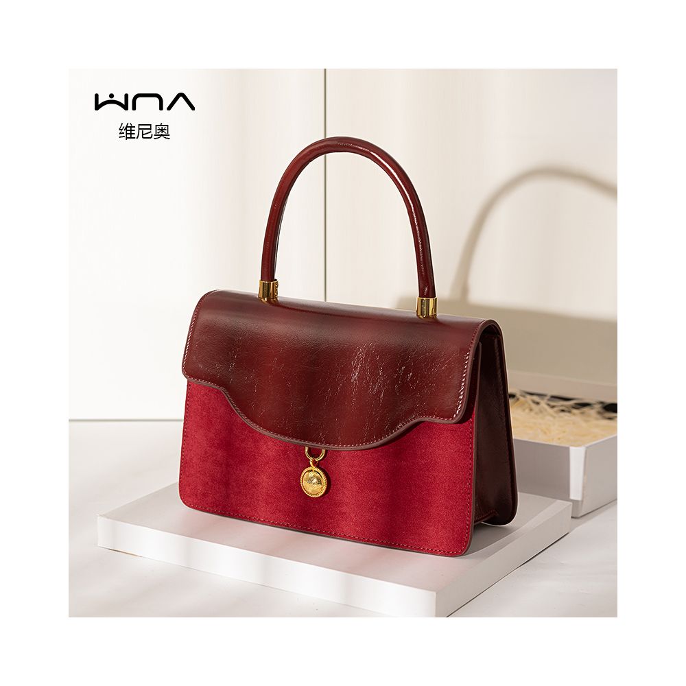 Luan Feng He Ming Red Velvet Wedding Bag Crossed Small Square Bag Premium Handheld Show Wofu Engagement Bridal Bag image 19