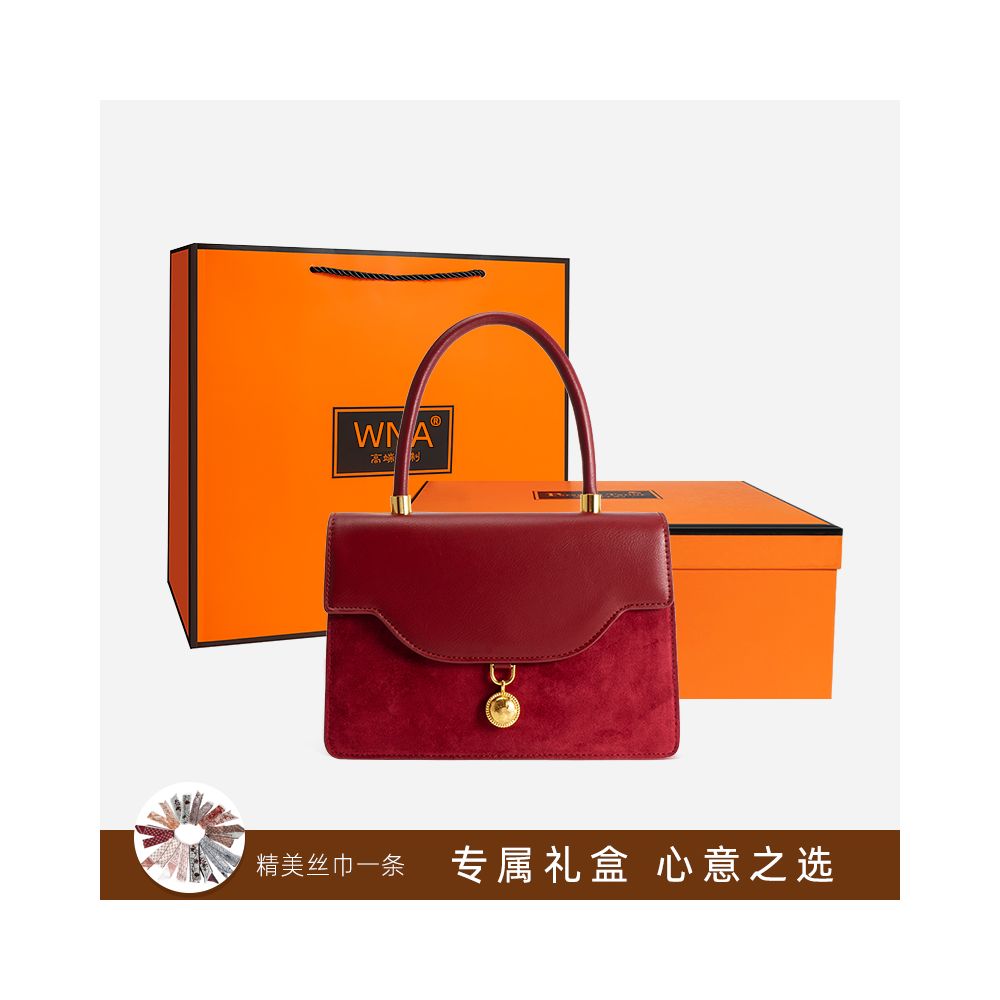 Luan Feng He Ming Red Velvet Wedding Bag Crossed Small Square Bag Premium Handheld Show Wofu Engagement Bridal Bag image 31