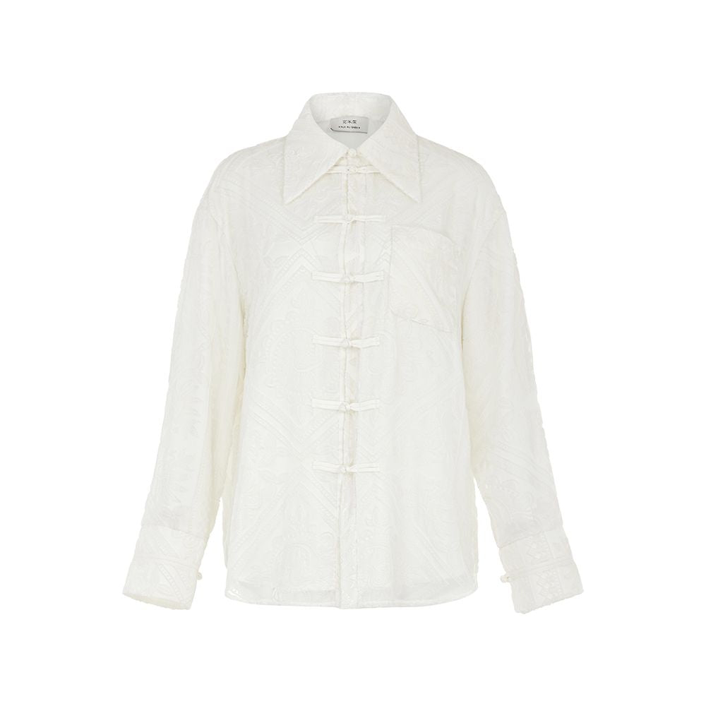 Blogger s same style flower and tree deep new Chinese style shirt jacket women s summer plate buckle velvet shirt long sleeved Tang style top image 20