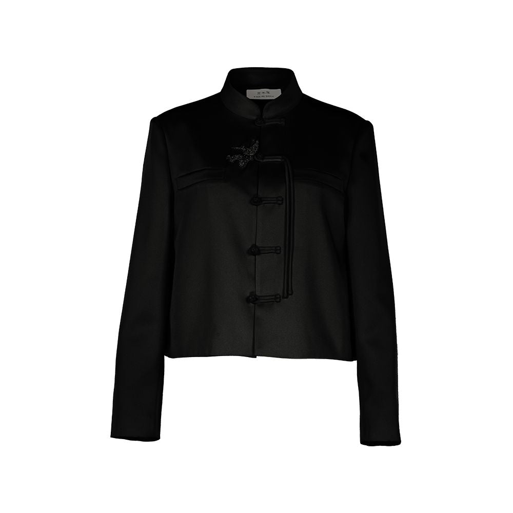 Star style deep handmade three dimensional pearl embroidered short jacket with flowers and trees new Chinese style buckle suit top for spring image 15