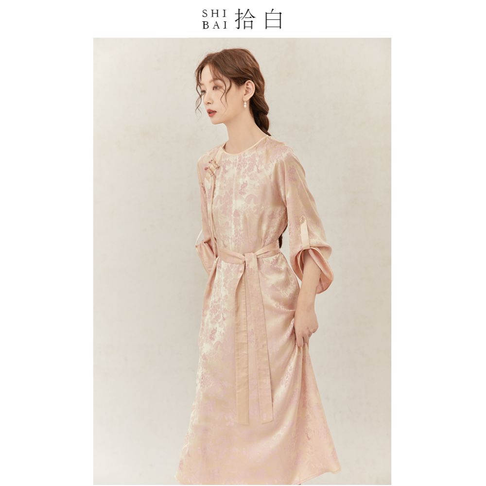 Shibai New Chinese Qingming Shanghe Tu National Style Jacquard Dress Female Original Spring Summer New Improved Long Dress image 3