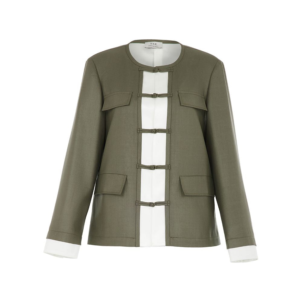 Celebrity s same style flower and tree deep new Chinese style jacket women s new casual Chinese style improved buttoned top image 20