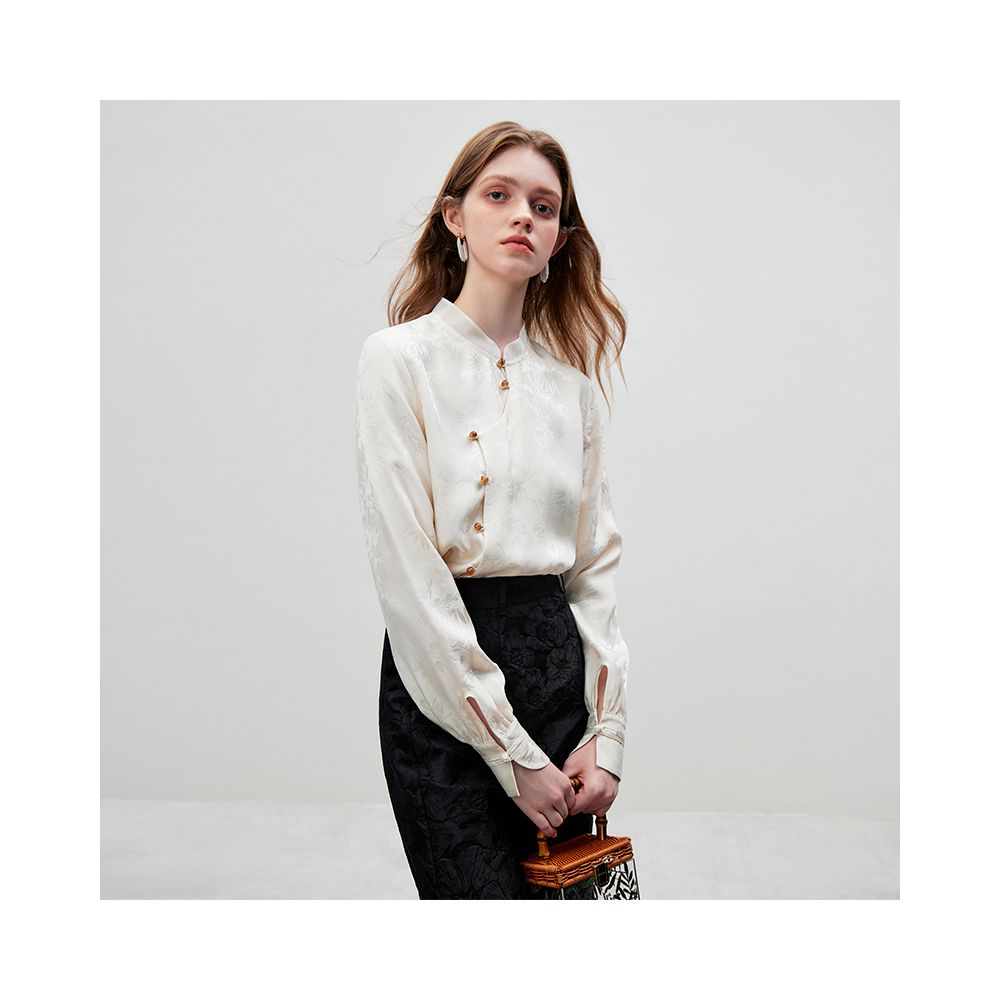 Fan Silan Qingfeng Zhuying New Chinese style horse face skirt top women s spring and autumn outfit light Chinese style vinegar shirt 3448 image 11