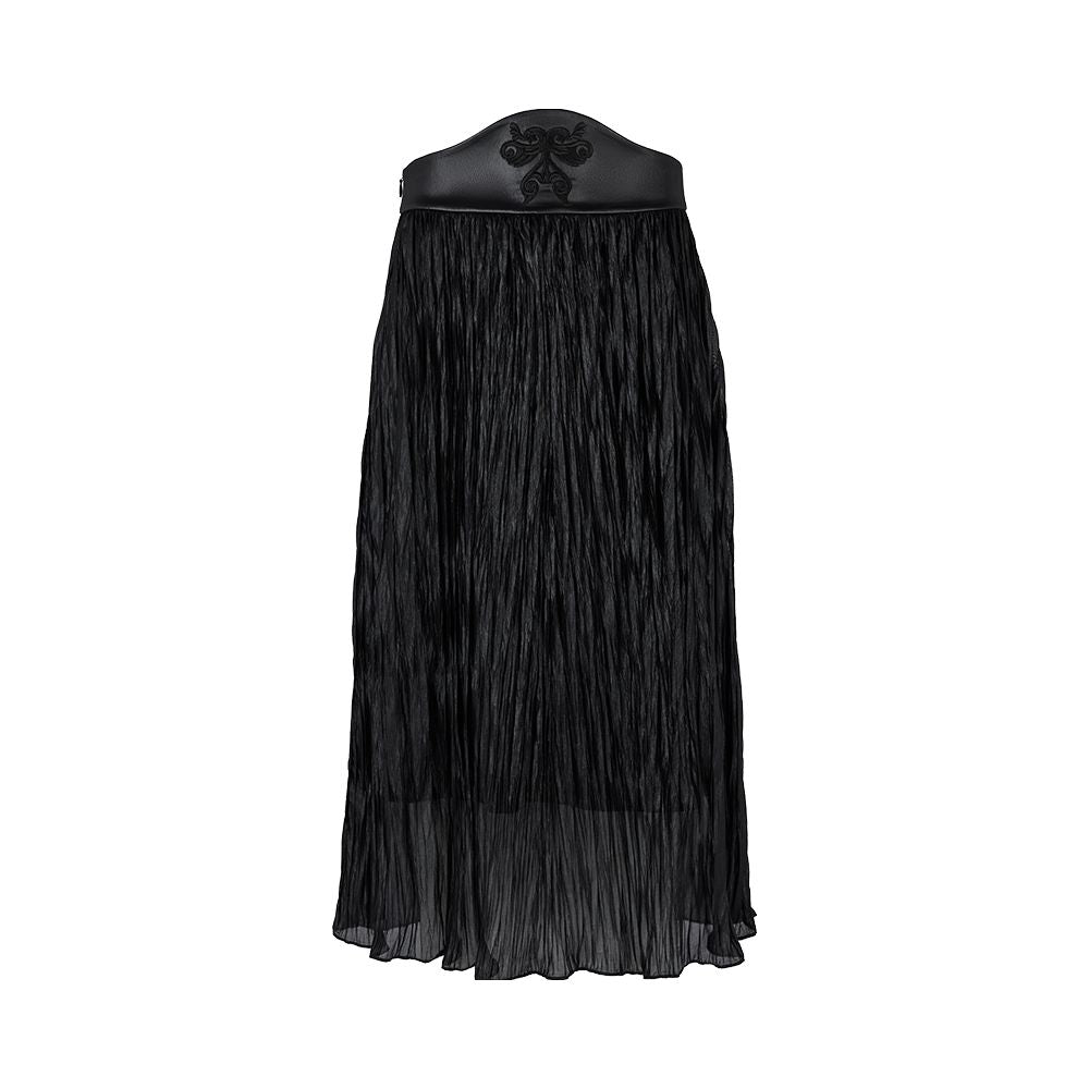 Li Sheng s same style flower and tree deep new Chinese black half skirt women s waist seal splicing yarn skirt high waist embroidered half skirt image 24