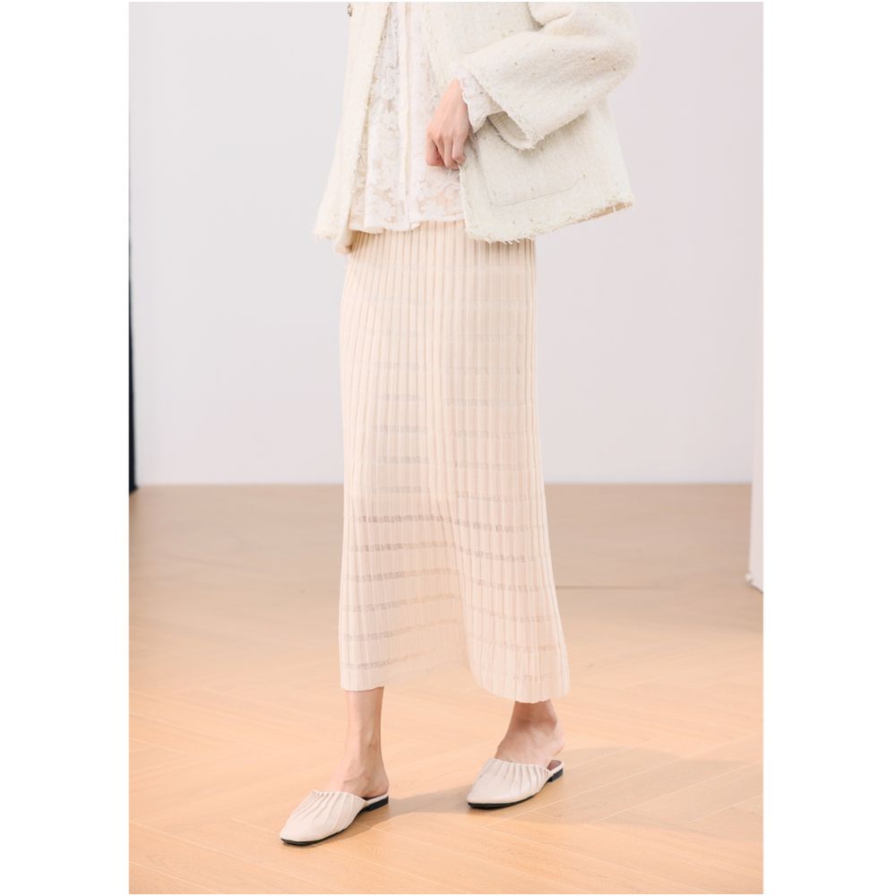 Qiqi Family 3D Bamboo Knot Pit Strip Knitted Half Skirt 2024 Autumn New Product French Hollow High Waist Long Skirt for Children image 23