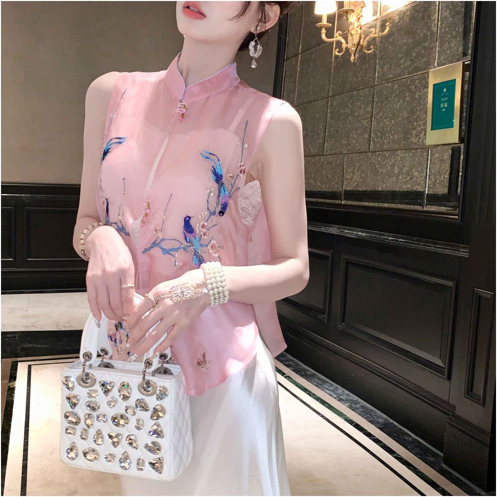 Broken code picking up leaks Yu Xiaoxiao likes to climb onto the branches heavy weight new Chinese style mulberry silk jacket 2025 new style image 34
