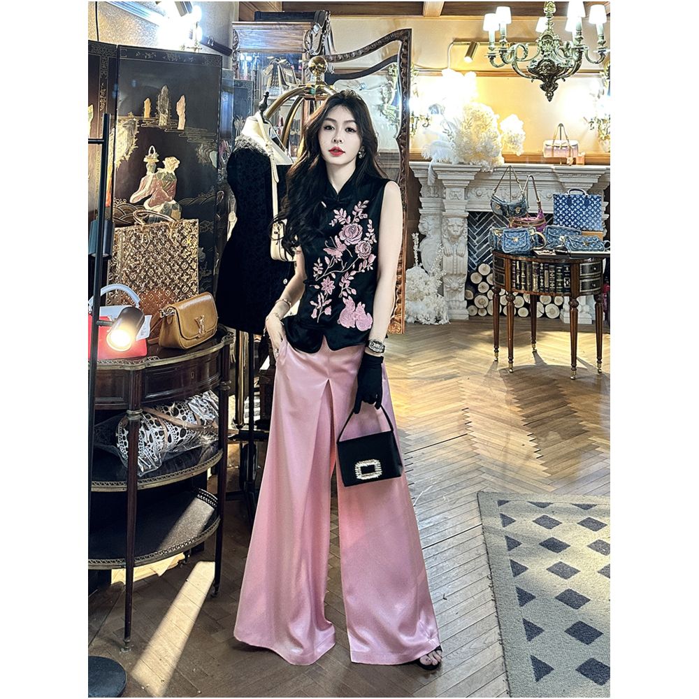 Broken size and leak detection Yu Xiaoxiao a female celebrity with a loose and flowing personality wide leg casual pants 2025 new style image 0