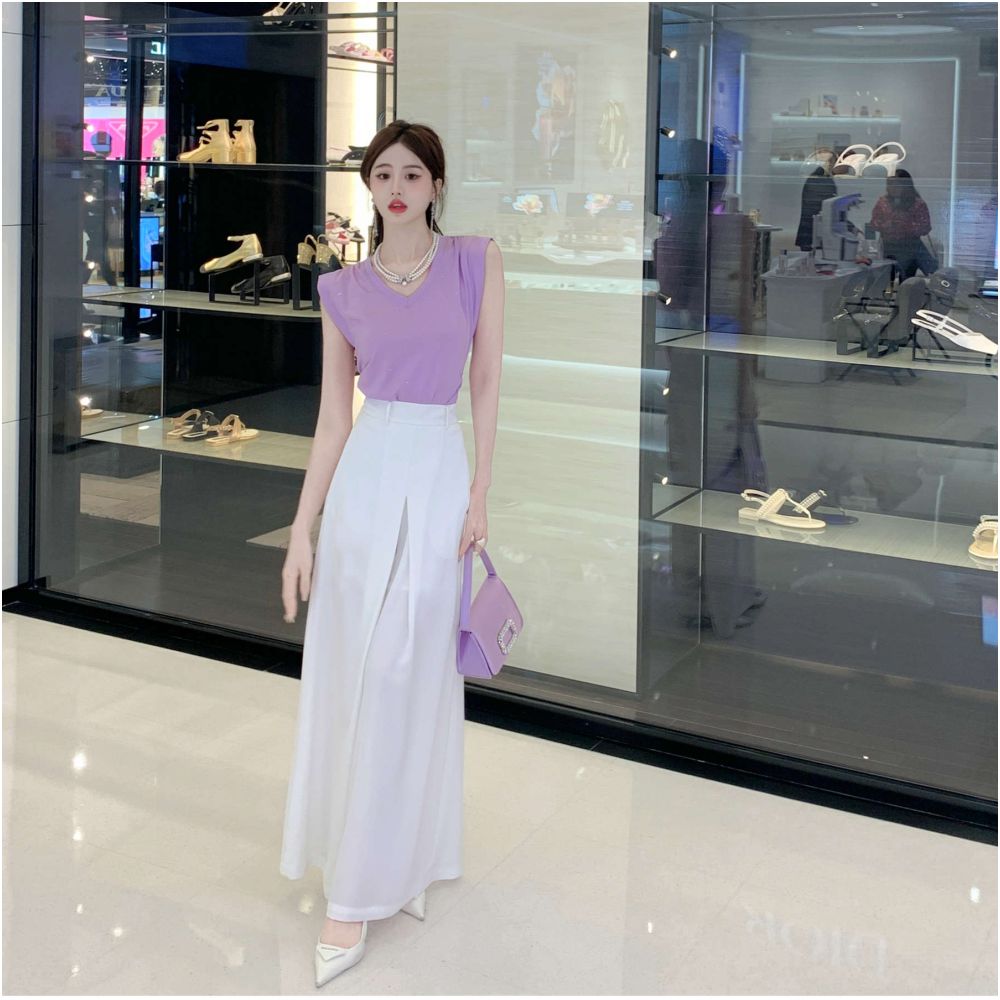 Broken size and leak detection Yu Xiaoxiao a female celebrity with a loose and flowing personality wide leg casual pants 2025 new style image 19