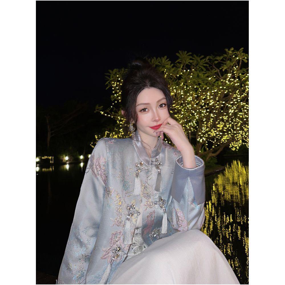 Yu Xiaoxiao s Dream of Hualu A New Chinese Heavy Industry Tassel Embroidery Style Fashionable Chinese Style Short Coat image 0