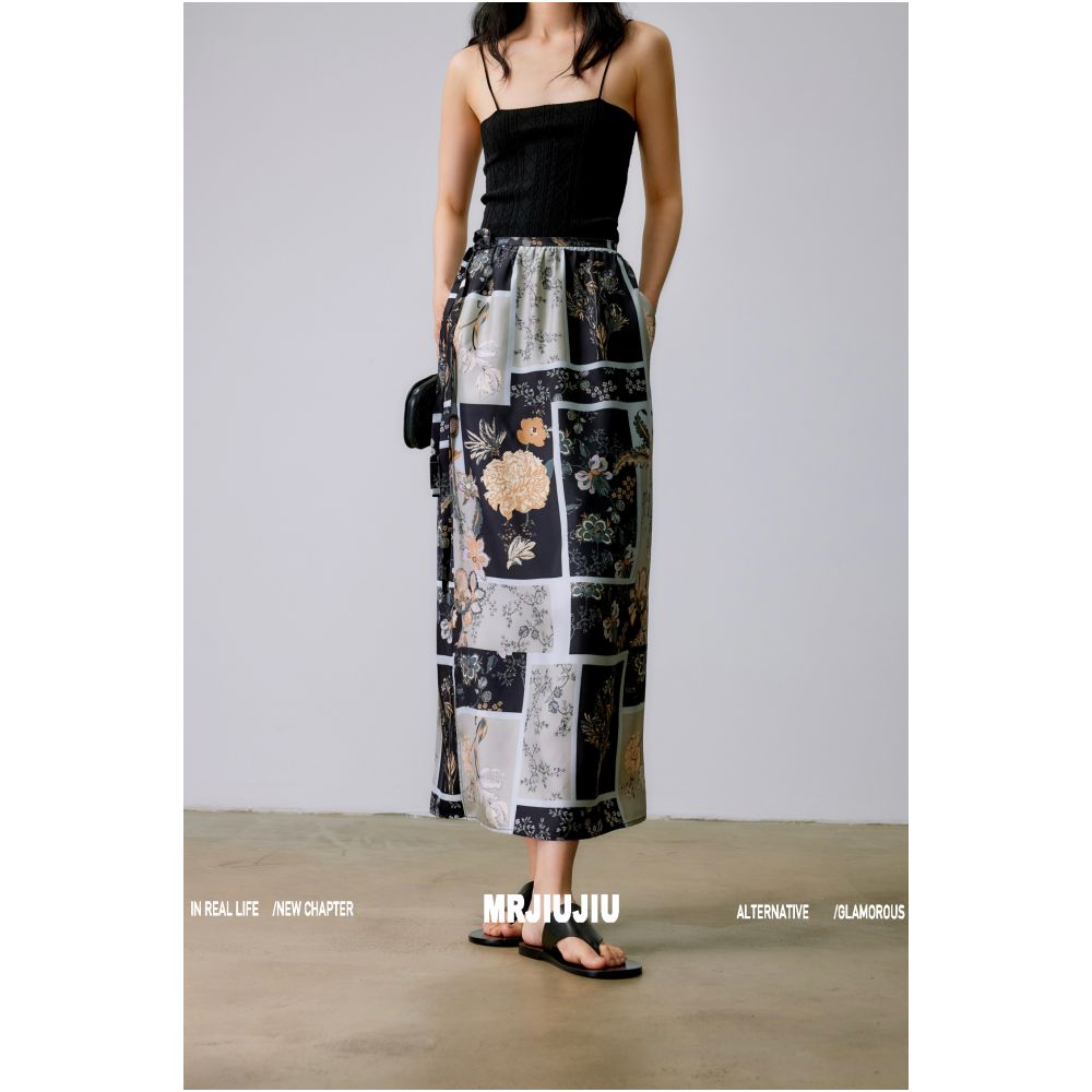 MR 99 Flower Shadow Floating World Picture Exclusive National Gift 6A Grade Silk Tulip Twill Air Pants Skirts image 14