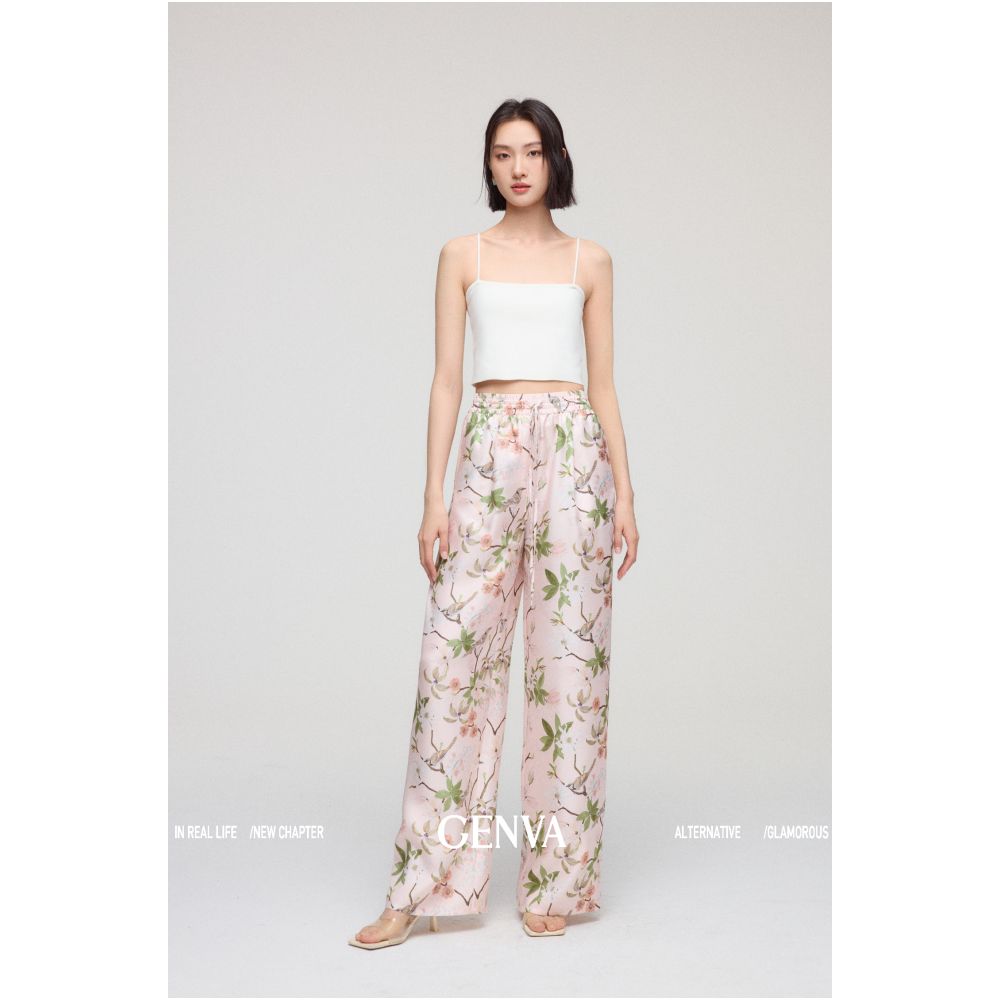 MR 99 Flower Shadow Floating World Picture Exclusive National Gift 6A Grade Silk Tulip Twill Air Pants Skirts image 35