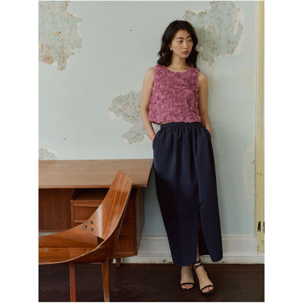 YUANYE Yuan Ye Cotton Memory Fabric Original Oriental Style Tibetan Blue Tulip Half Skirt Versatile image 9