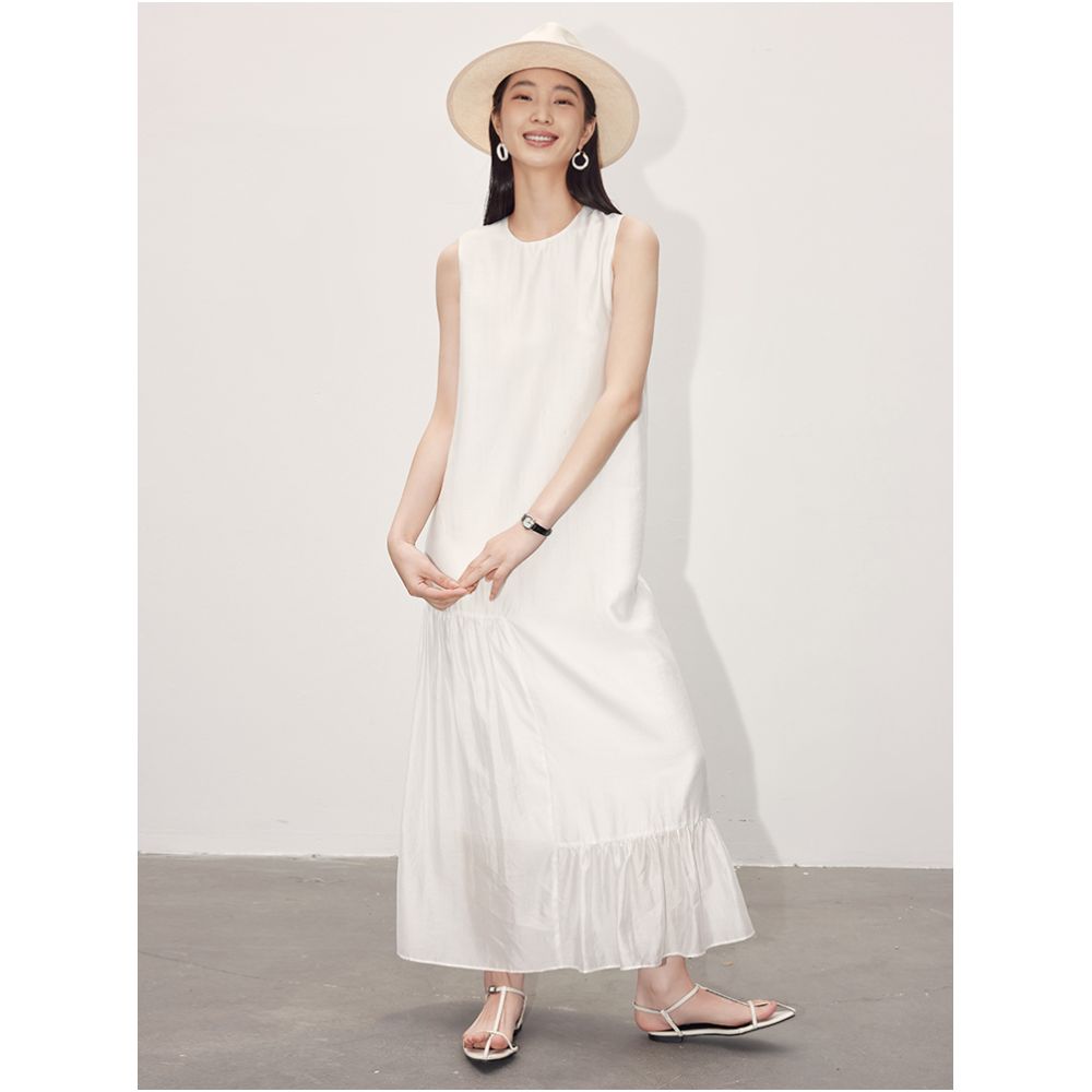 Goddess Fan style fishtail skirt 2025 summer new item high end and elegant temperament small round neck dress image 1