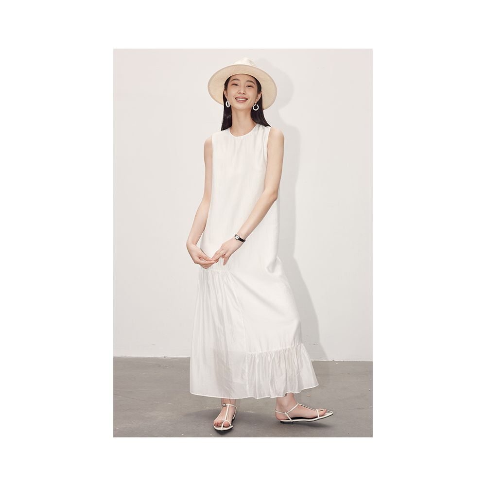 Goddess Fan style fishtail skirt 2025 summer new item high end and elegant temperament small round neck dress image 8