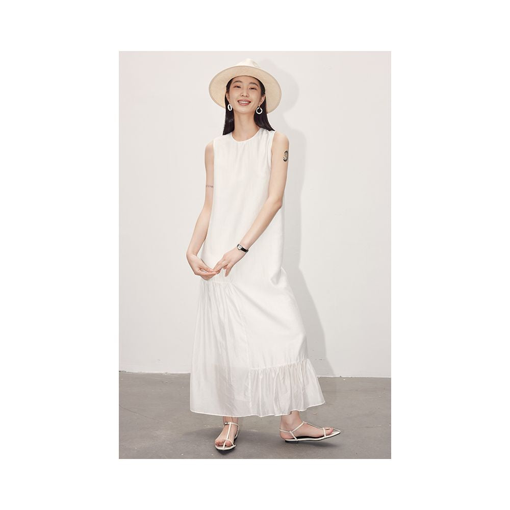 Goddess Fan style fishtail skirt 2025 summer new item high end and elegant temperament small round neck dress image 17