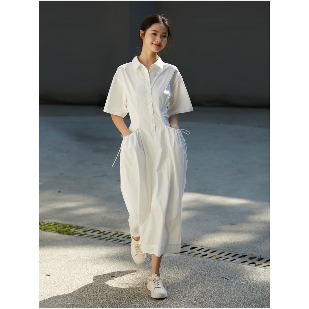 The clean and neat lining skirt with drawstring design is suitable for multiple occasions image 6