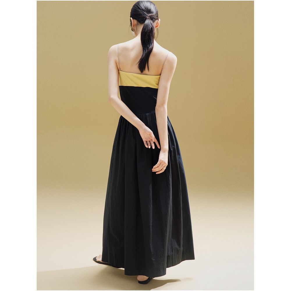 MURURMI Designer Brand Paper Cotton Printed Chest Wrapped Strap Skirt with Temperament and Open Collarbone Dress image 4