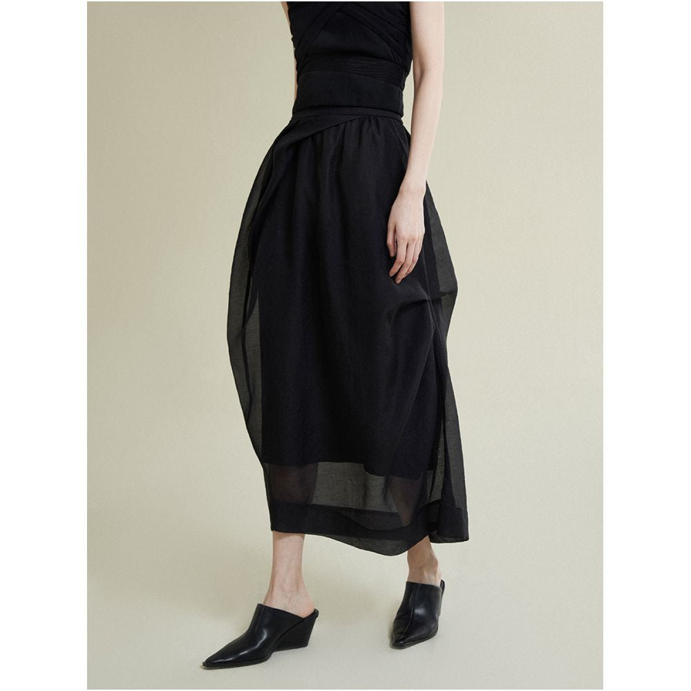 MURURMI Designer Brand Skirt Half Skirt Double Bottom pleated Half Skirt image 1