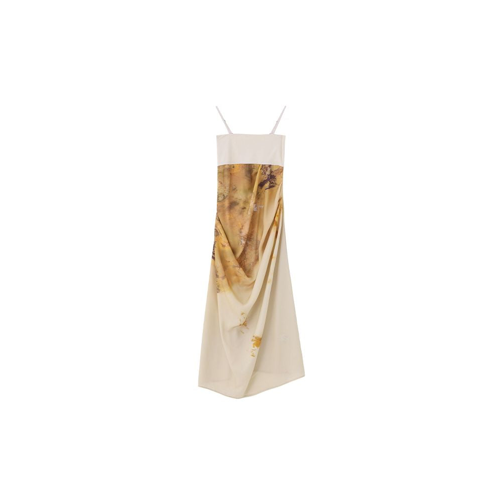 MURURMI Designer Brand Knitted Splicing Waist Hanging Ink Printed Strap Dress image 17