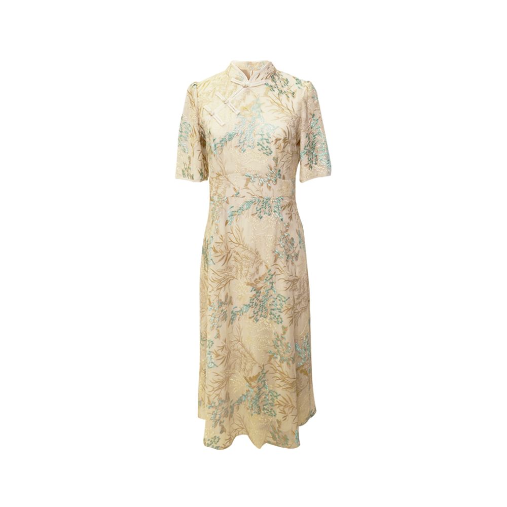 Spring Festival Gala Same Store Hua Mu Shen Chinese Style Qipao Improved Edition Dress Embroidered Silk Dress Dress Dress image 24