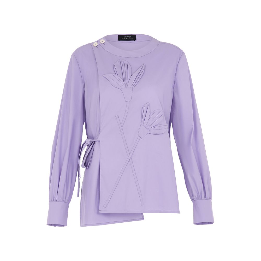 Blogger s handmade origami magnolia flower shirt new Chinese style improved top floral and deep designer shirt image 8