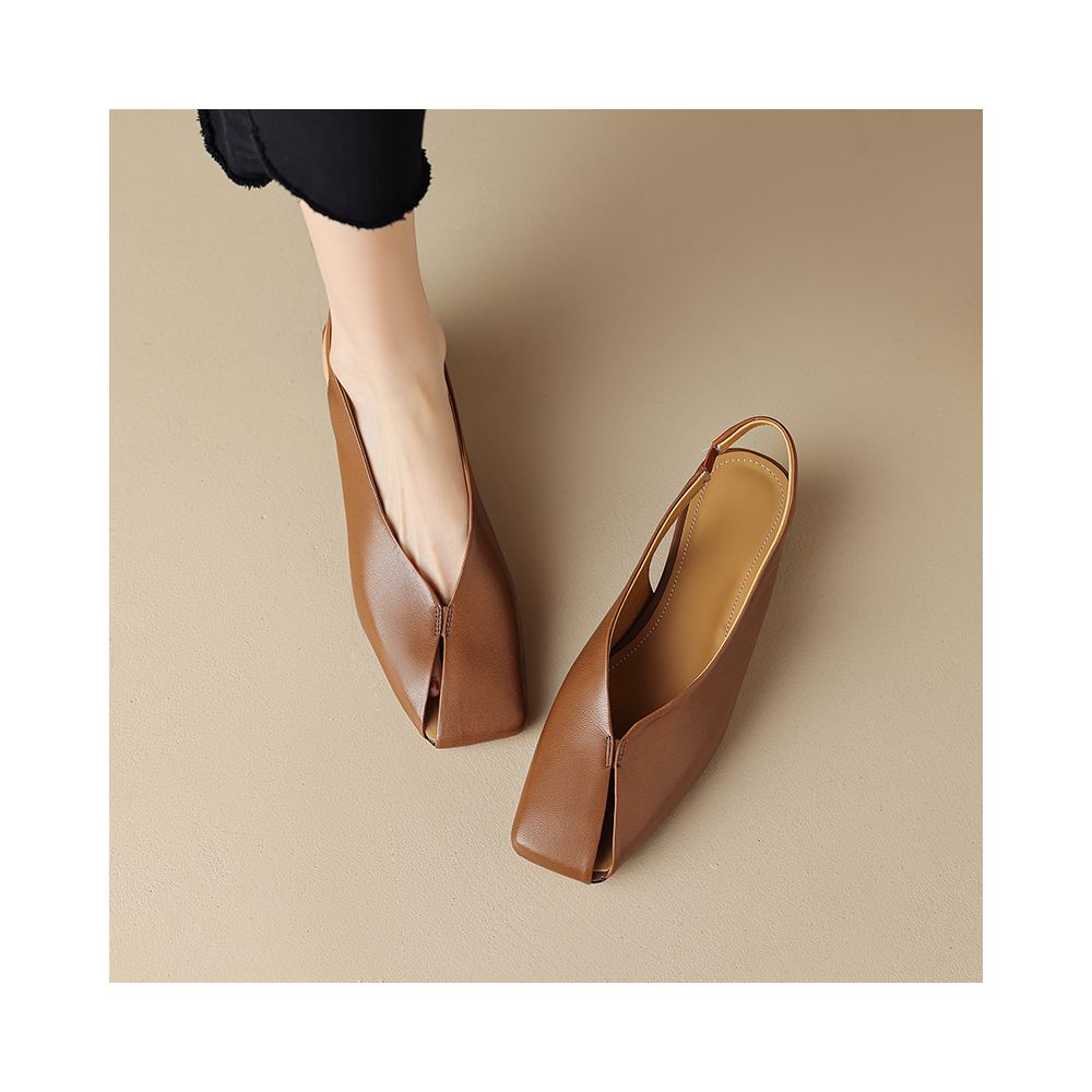 New strong promotion Extremely simple style niche design hollow toe sandals for women s summer leisure retro thick heels and empty shoes at the back image 1