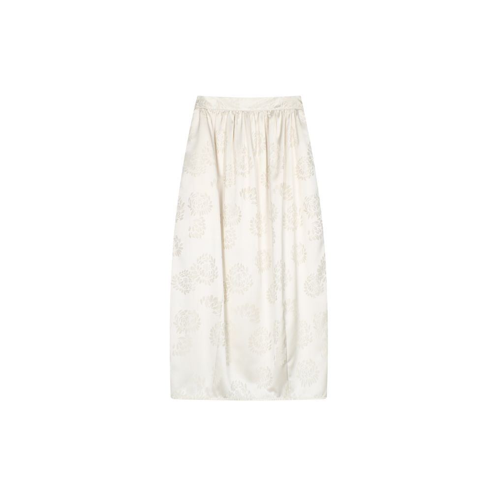 Ruyi Lianyun Tongxia Jacquard Half length Skirt for Women Retro New Chinese Light National Style Wide Waist Split Flower Bud Skirt image 13