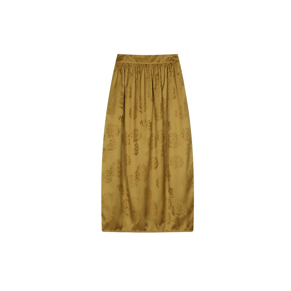 Ruyi Lianyun Tongxia Jacquard Half length Skirt for Women Retro New Chinese Light National Style Wide Waist Split Flower Bud Skirt image 17