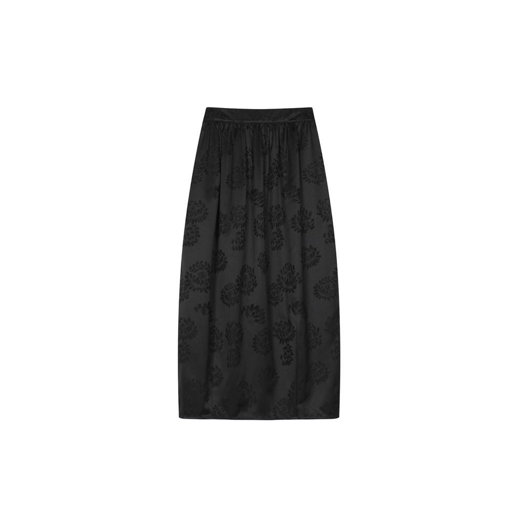 Ruyi Lianyun Tongxia Jacquard Half length Skirt for Women Retro New Chinese Light National Style Wide Waist Split Flower Bud Skirt image 21