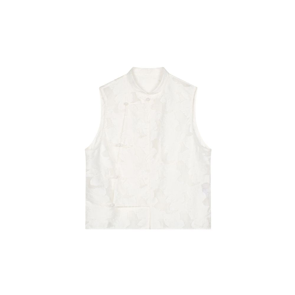 Ruyi Lianyun Spring Summer New Style Small Stand Collar Pan Button Scissors Flower Vest Women s Retro New Chinese Style Tank Top Shoulder image 8