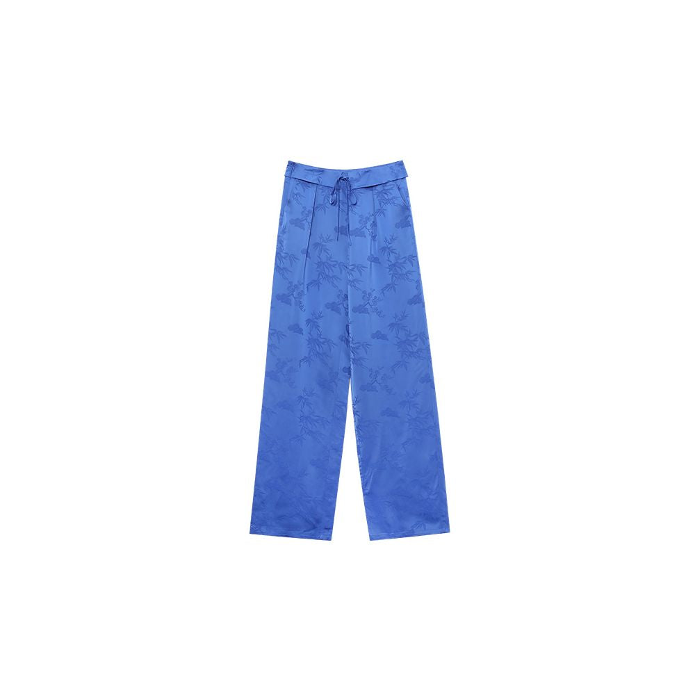 Ruyi Lianyun Spring Summer New Retro Chinese Casual Pants for Women Jacquard Lace Lotus Leaf Edge Slim and Long Pants image 28