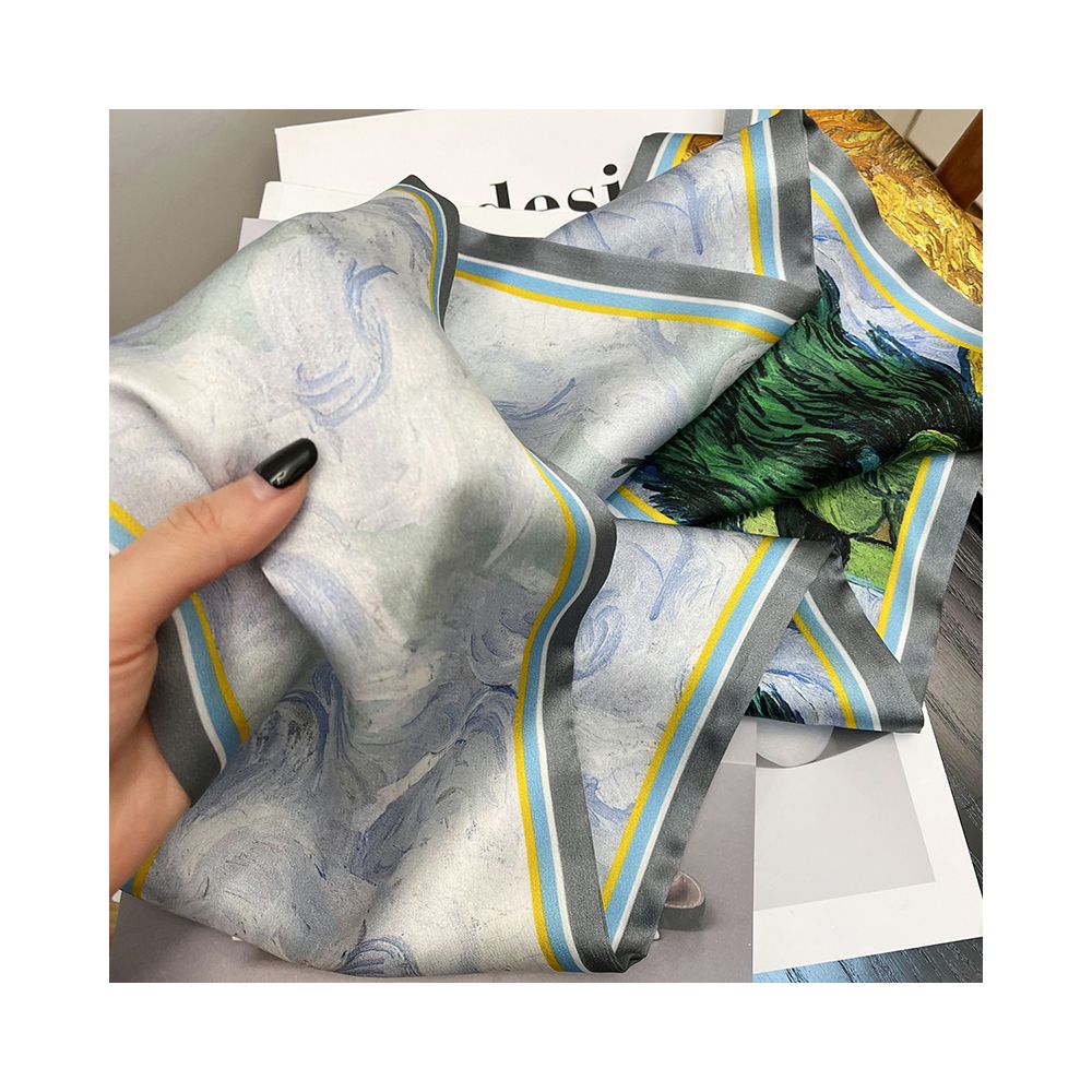 CKDH 100 mulberry silk silk scarf suitable for spring summer and autumn paired with a versatile shirt Green double sided long strip ribbon for women image 10