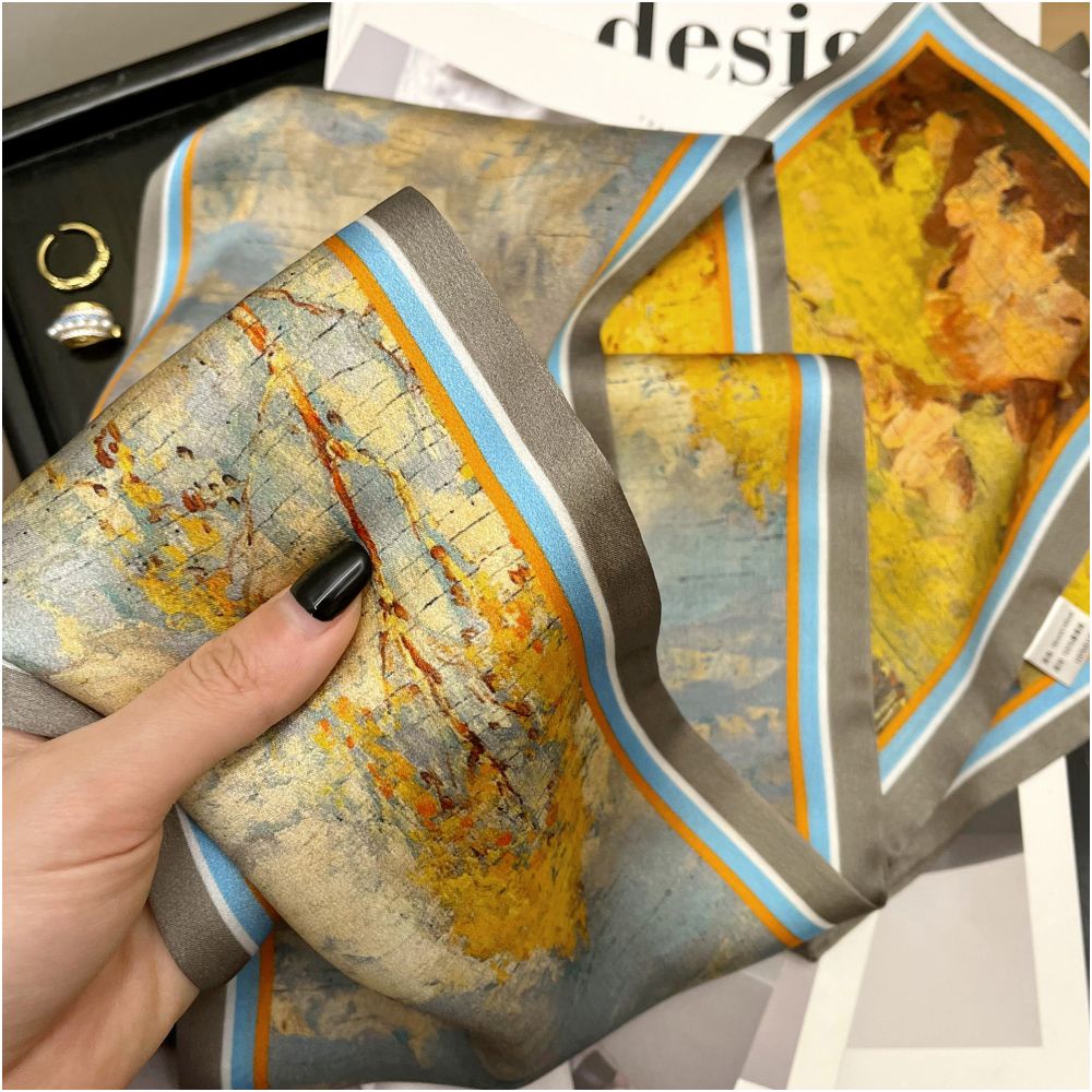 CKDH 100 mulberry silk silk scarf suitable for spring summer and autumn paired with a versatile shirt Green double sided long strip ribbon for women image 14