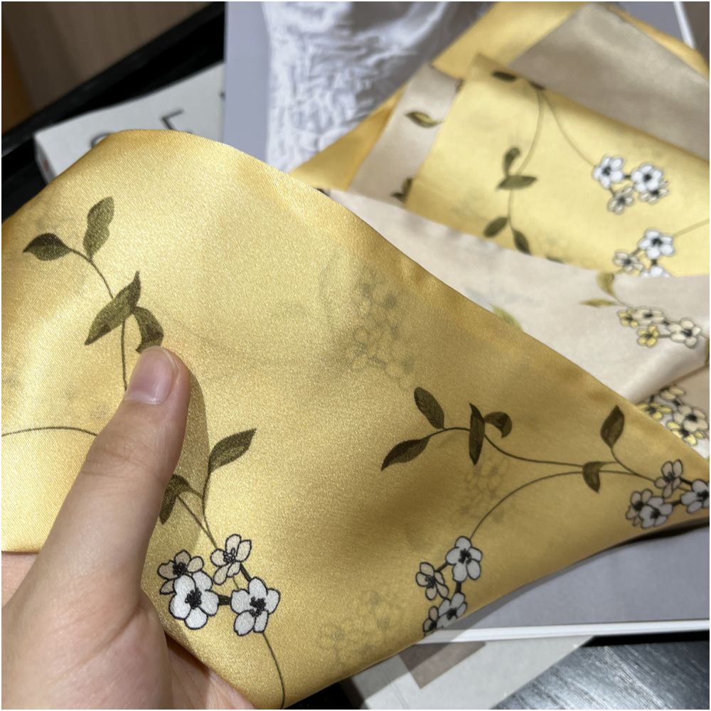 CKDH 100 mulberry silk silk scarf suitable for spring summer and autumn paired with a versatile shirt Green double sided long strip ribbon for women image 33