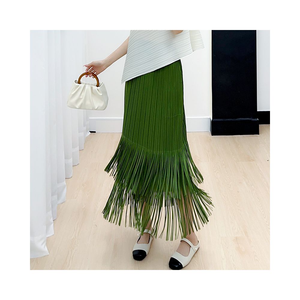 Homestay pleated foreign trade skirt children s 2025 summer new high end casual simple versatile slimming tassel skirt image 6
