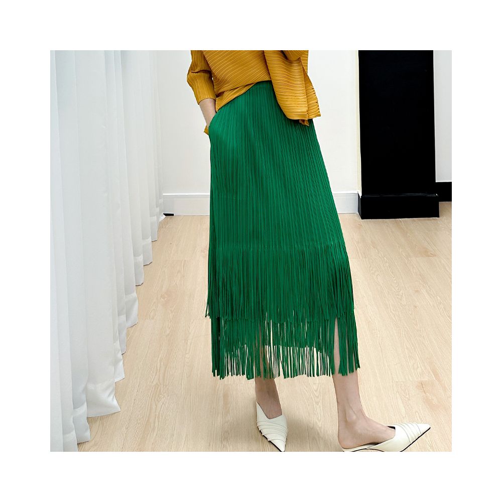 Homestay pleated foreign trade skirt children s 2025 summer new high end casual simple versatile slimming tassel skirt image 8